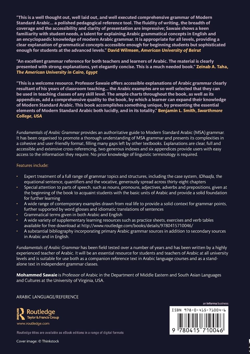 Rückseitencover Fundamentals of Arabic Grammar