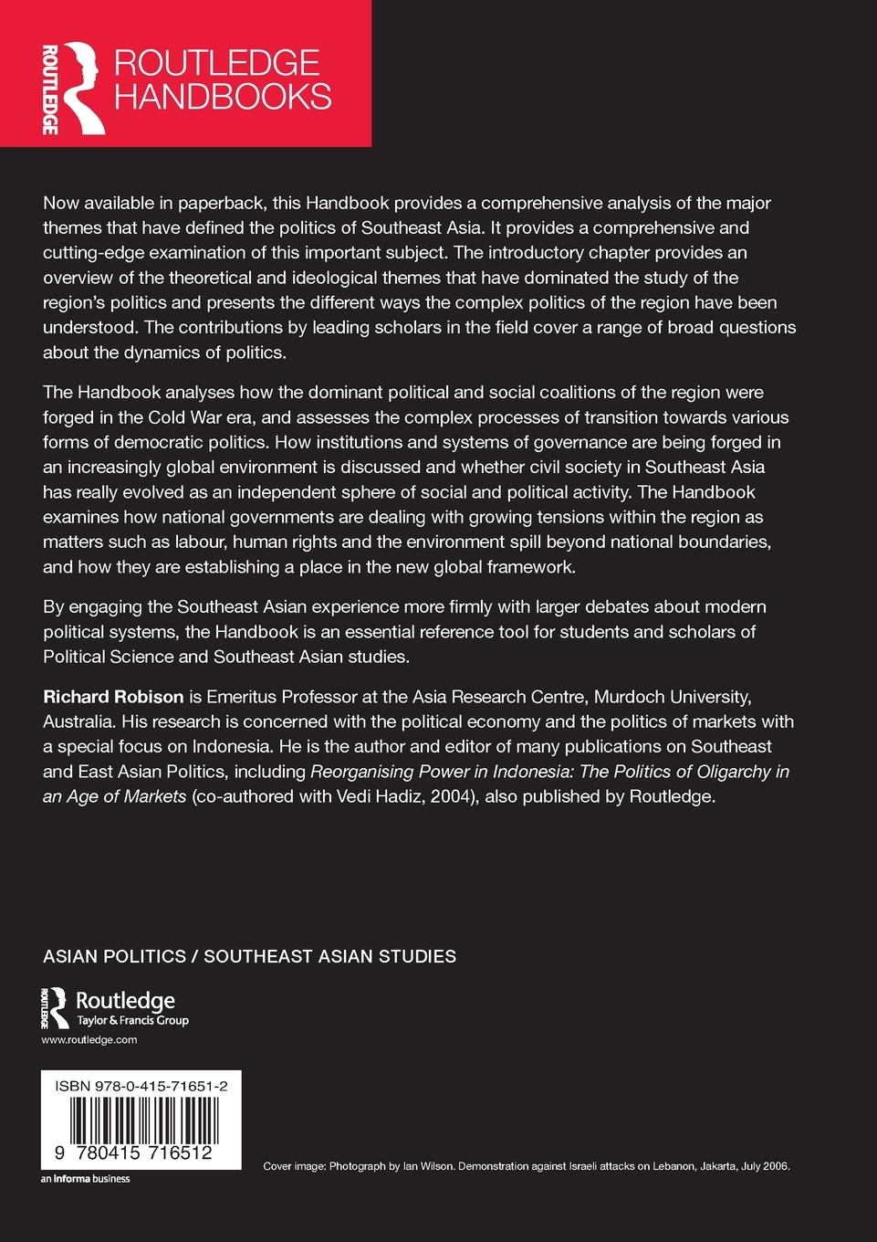 Rückseitencover Routledge Handbook of Southeast Asian Politics