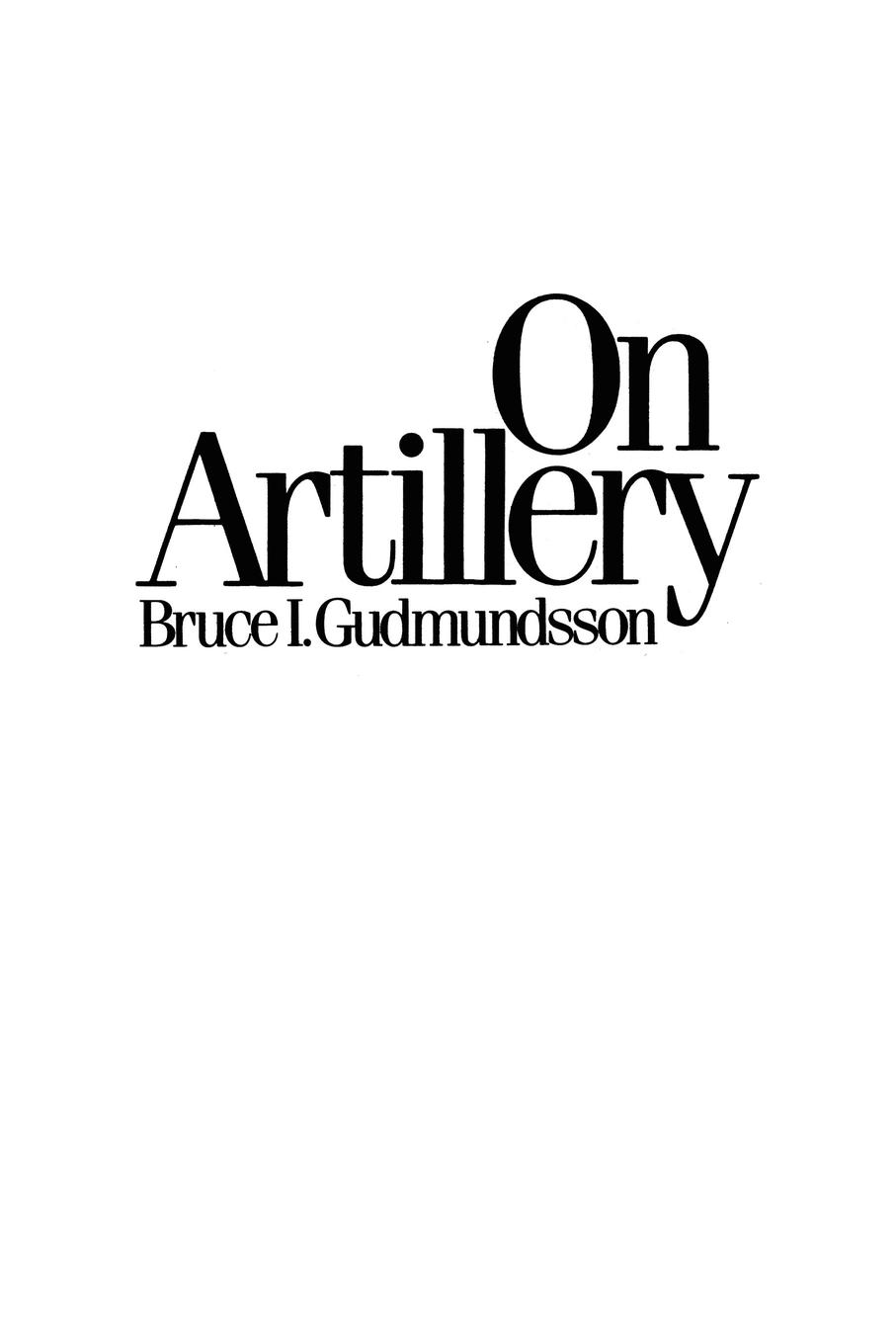Vorderes Coverbild On Artillery