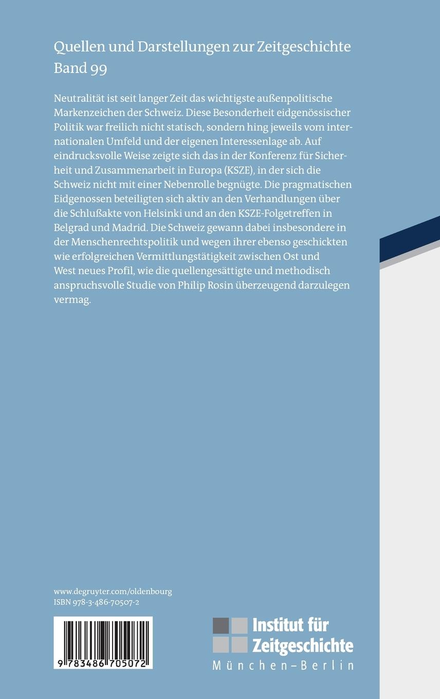 Rückseitencover Die Schweiz im KSZE-Prozeß 1972-1983