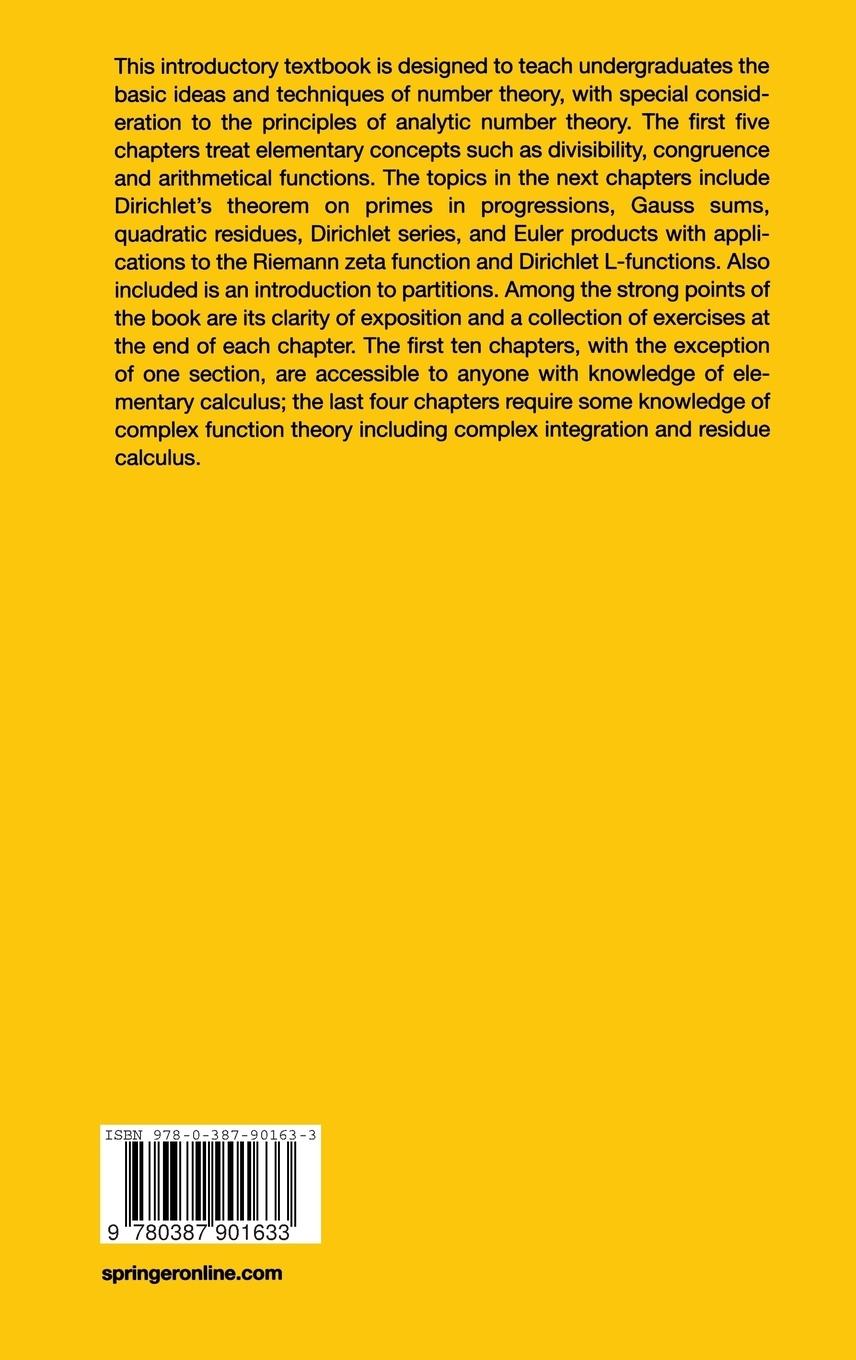 Rückseitencover Introduction to Analytic Number Theory