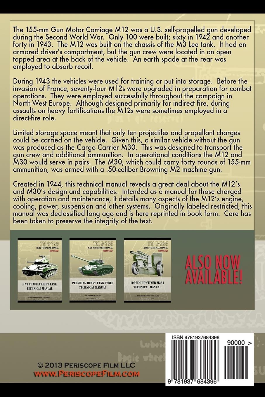 Rückseitencover TM 9-751 155-mm Gun Motor Carriage M12 and Cargo Carrier M30 Technical Manual