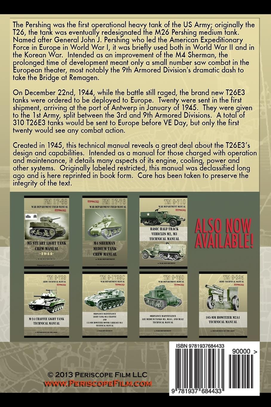 Rückseitencover TM 9-735 Pershing Heavy Tank T26E3 Technical Manual