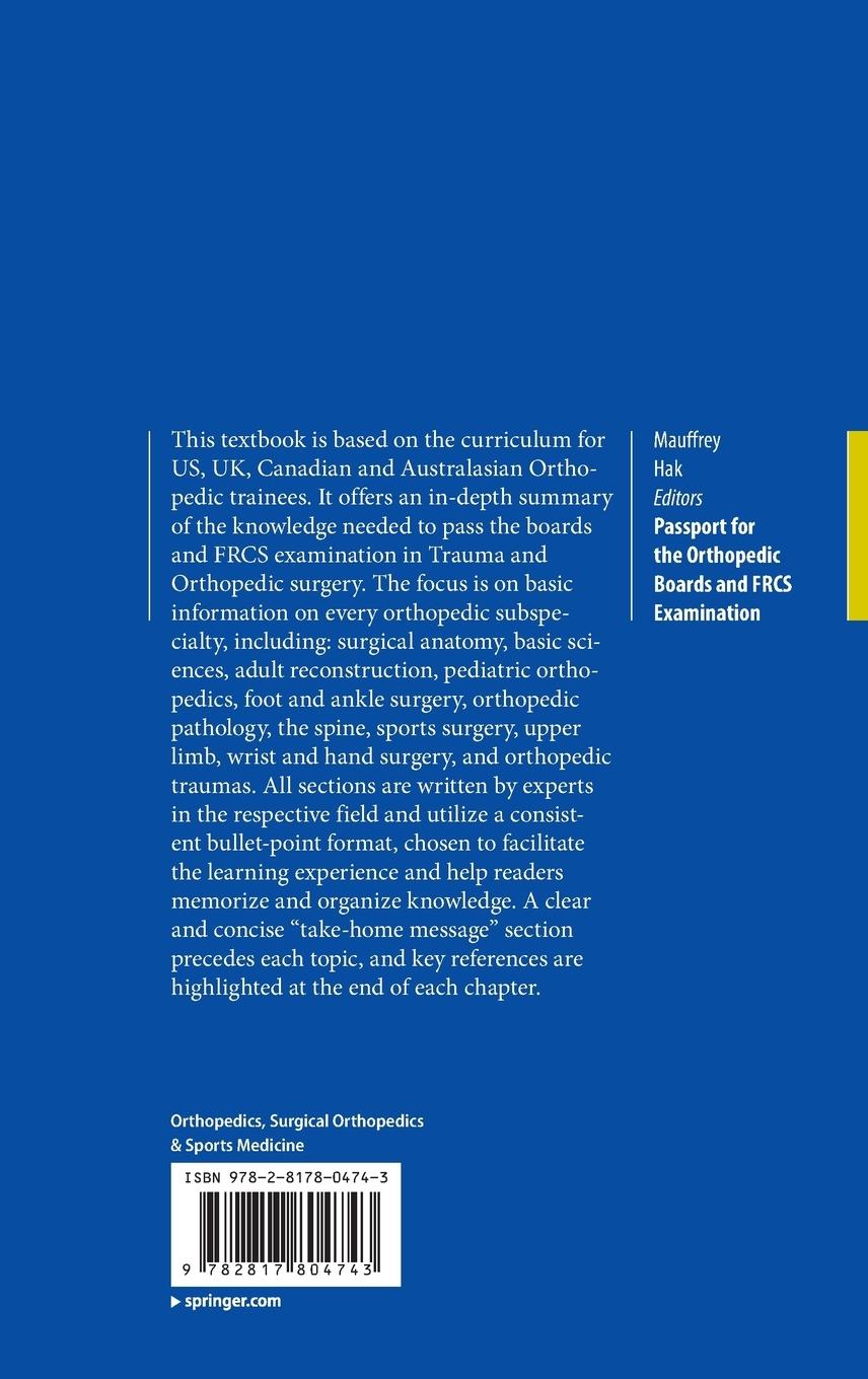 Rückseitencover Passport for the Orthopedic Boards and FRCS Examination