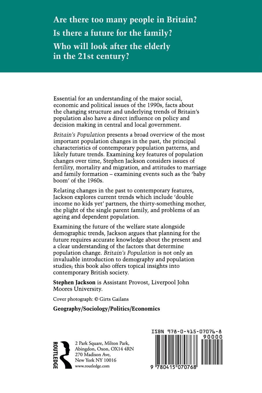 Rückseitencover Britain's Population