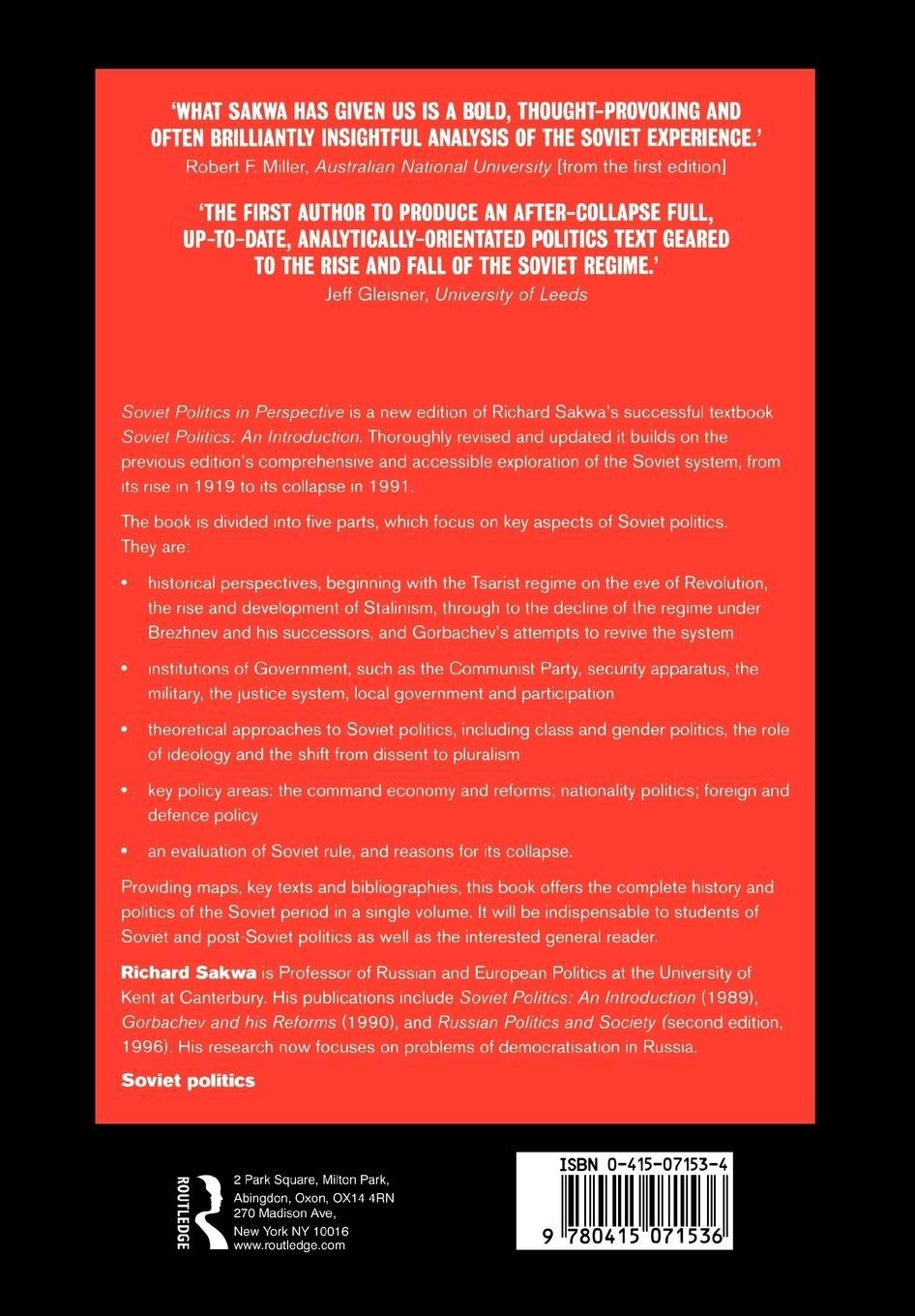 Rückseitencover Soviet Politics