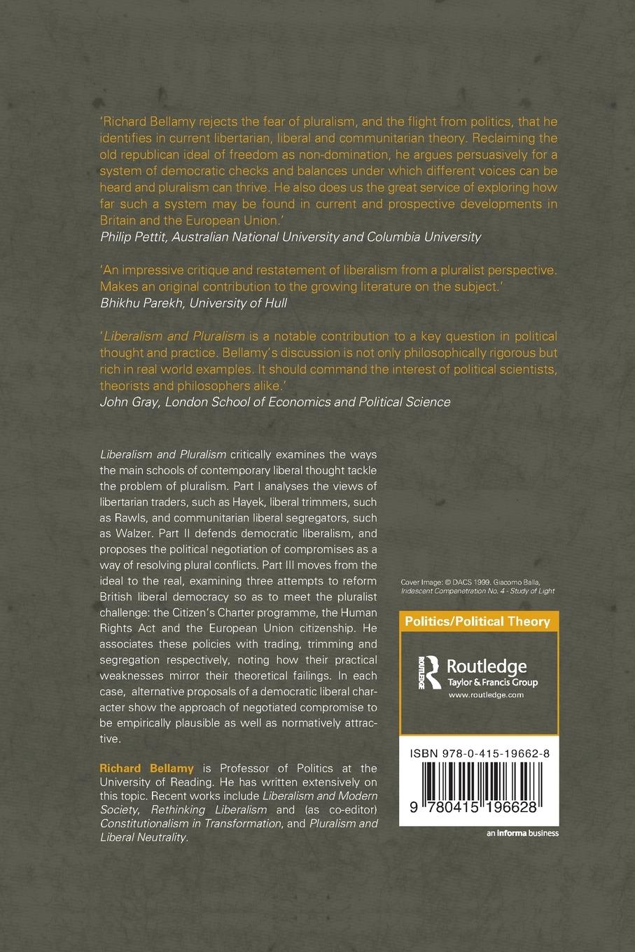 Rückseitencover Liberalism and Pluralism