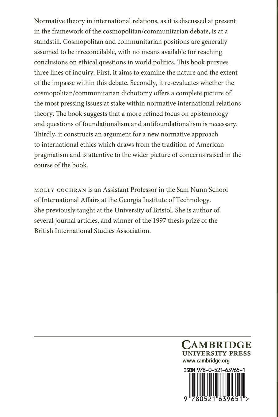 Rückseitencover Normative Theory in International Relations