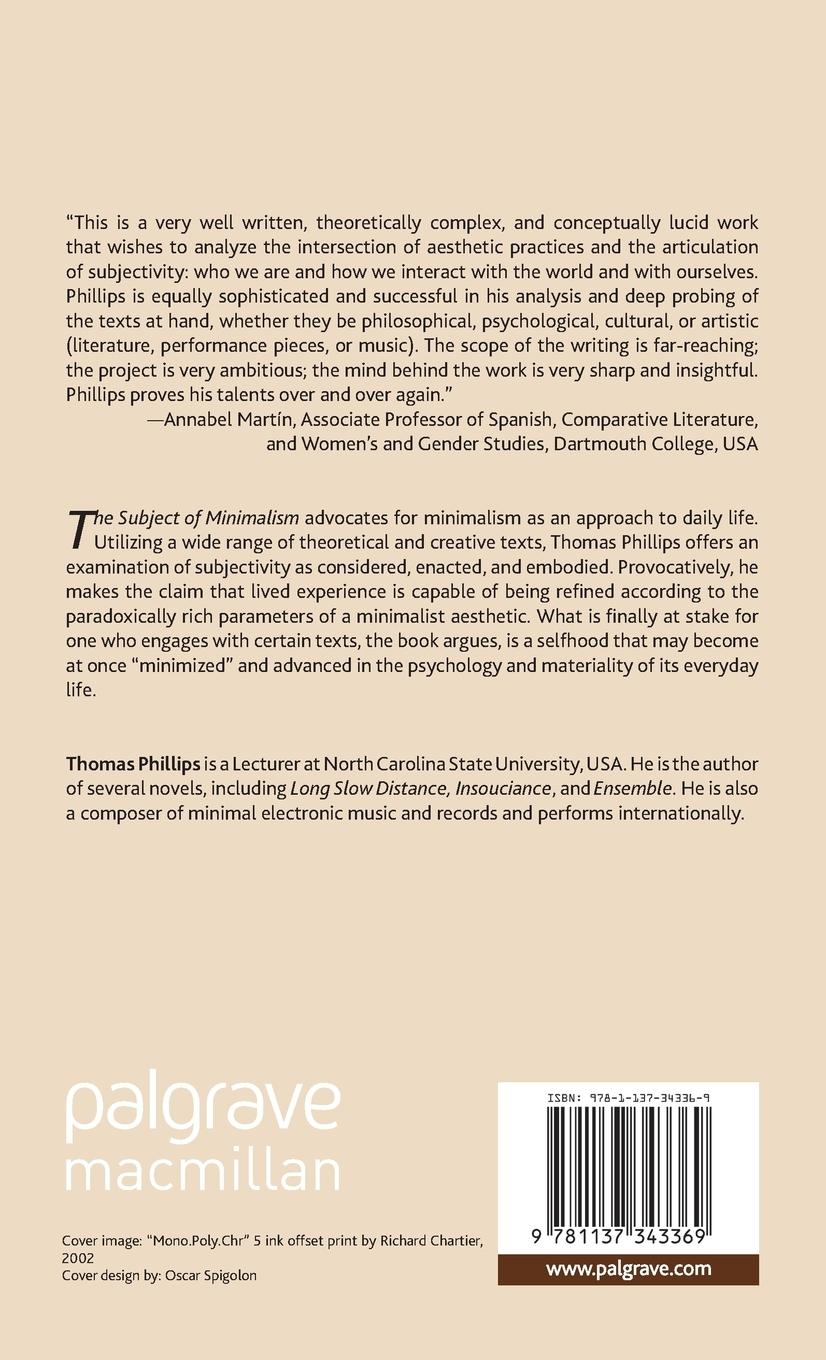 Rückseitencover The Subject of Minimalism