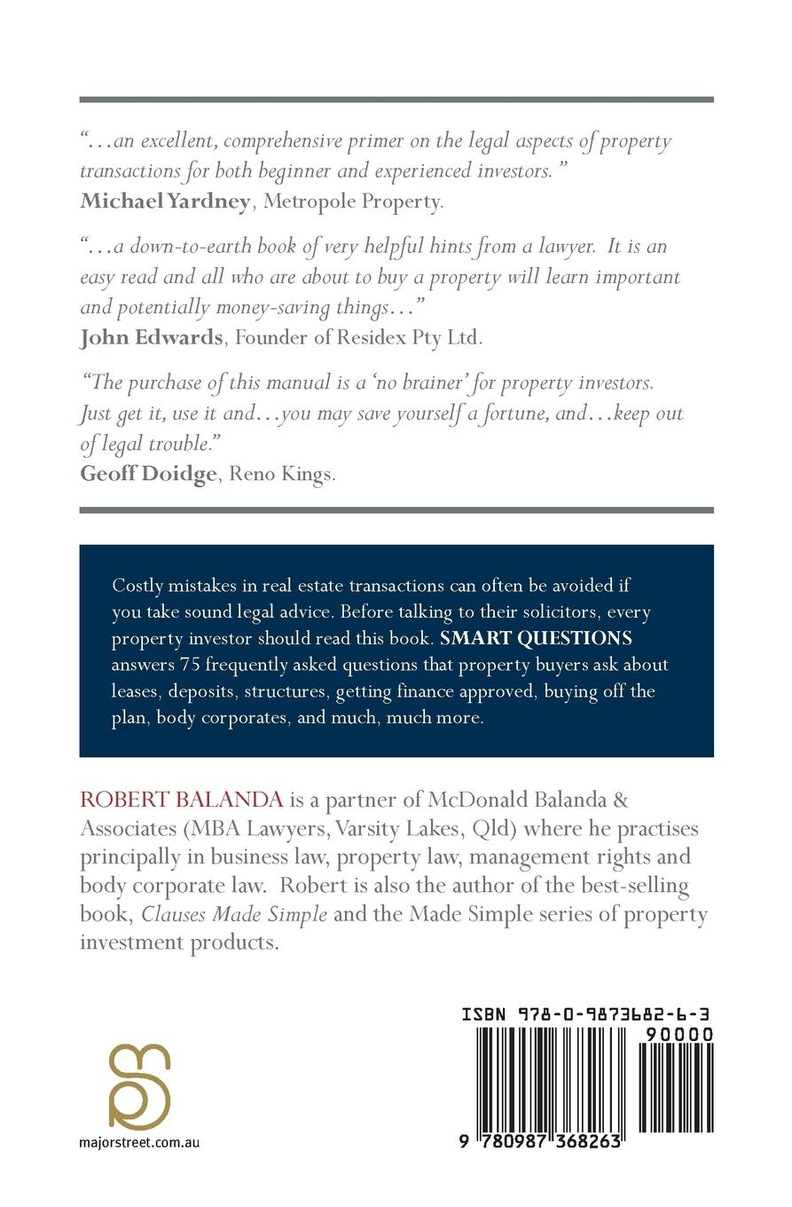 Rückseitencover Smart Questions Property Investors Must Ask Their Solicitor