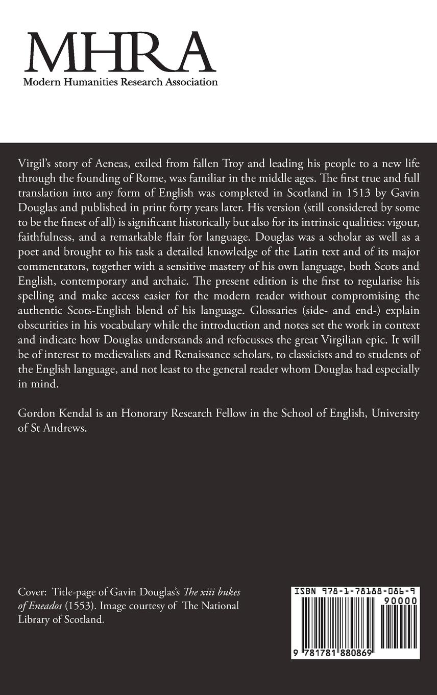 Rückseitencover Gavin Douglas, 'The Aeneid' (1513) Volume 1