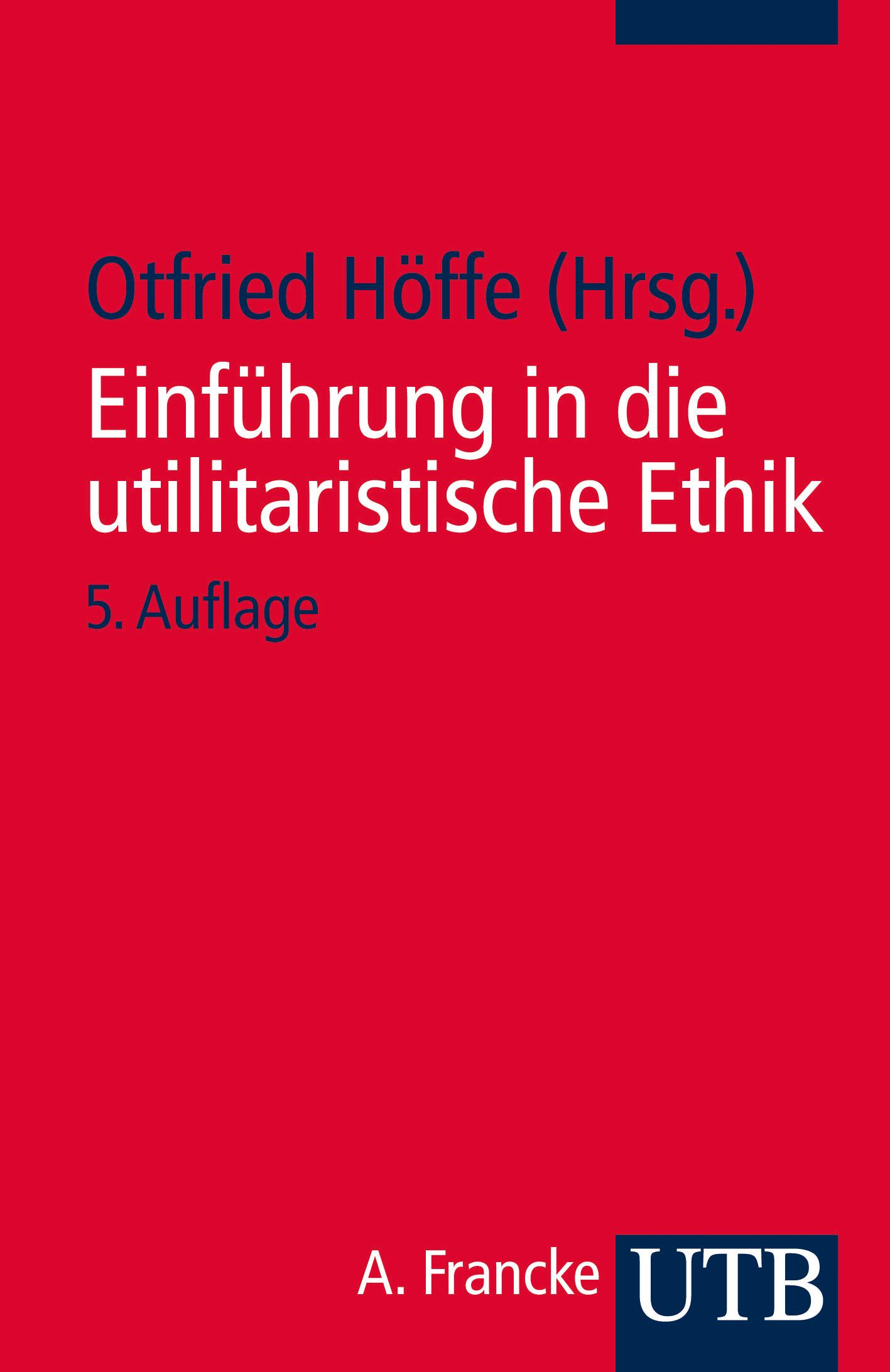 Vorderes Coverbild Einführung in die utilitaristische Ethik