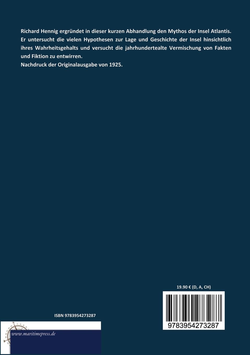 Rückseitencover Das Rätsel der Atlantis