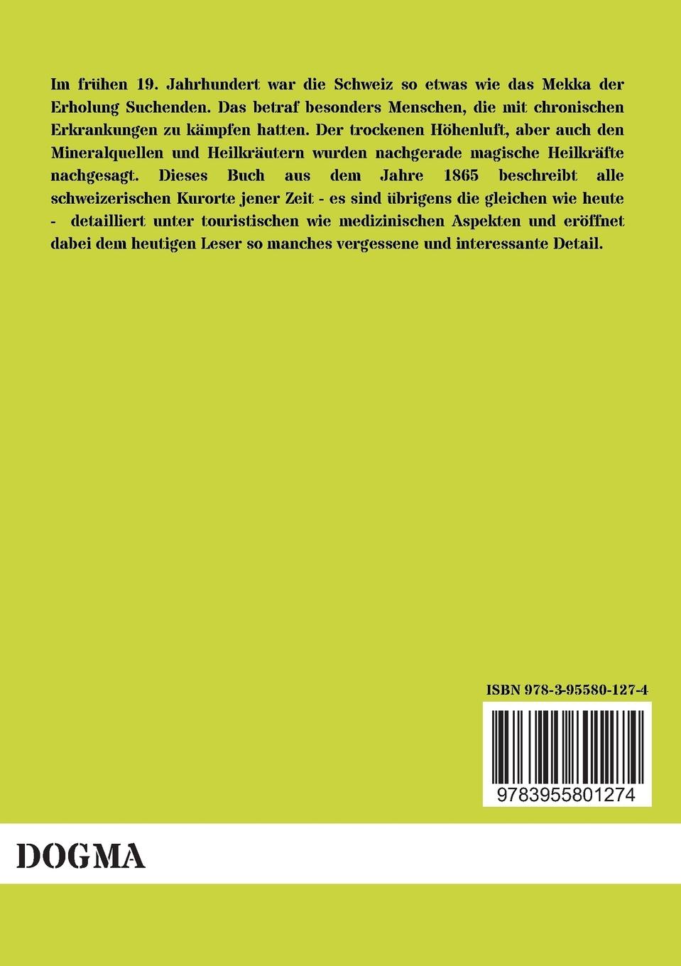 Rückseitencover Alle schweizerischen Kurorte im 19. Jahrhundert