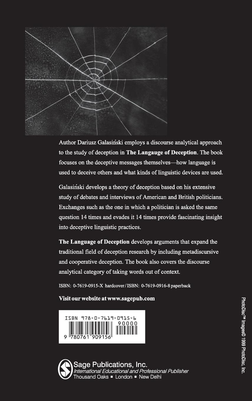 Rückseitencover The Language of Deception