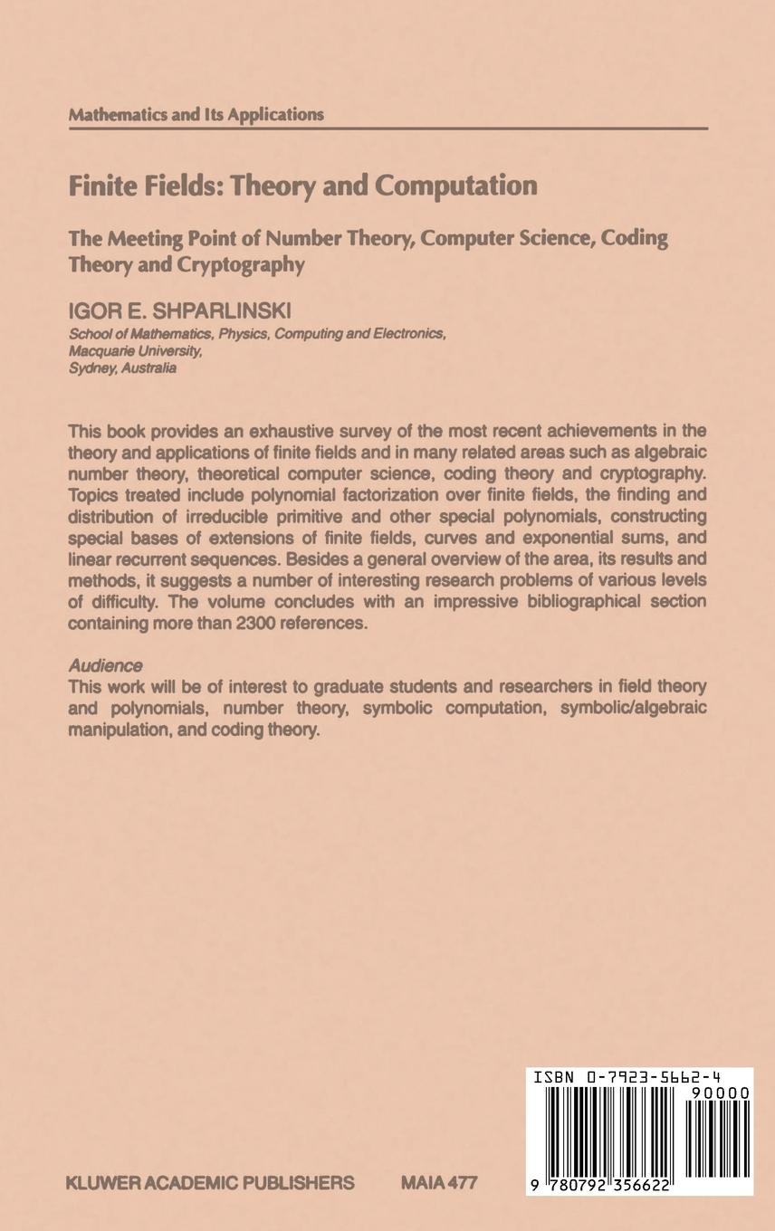Rückseitencover Finite Fields: Theory and Computation