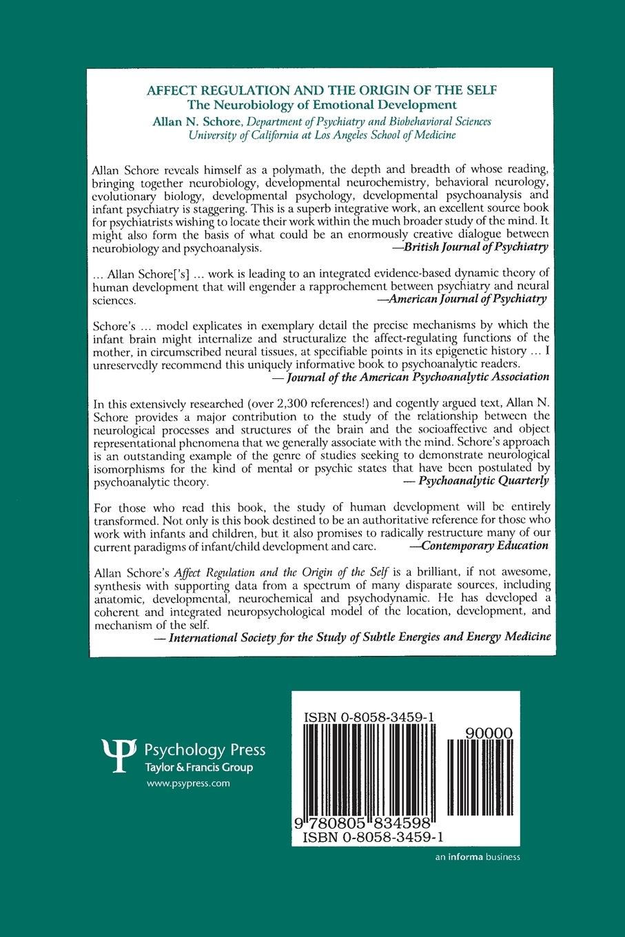 Rückseitencover Affect Regulation and the Origin of the Self