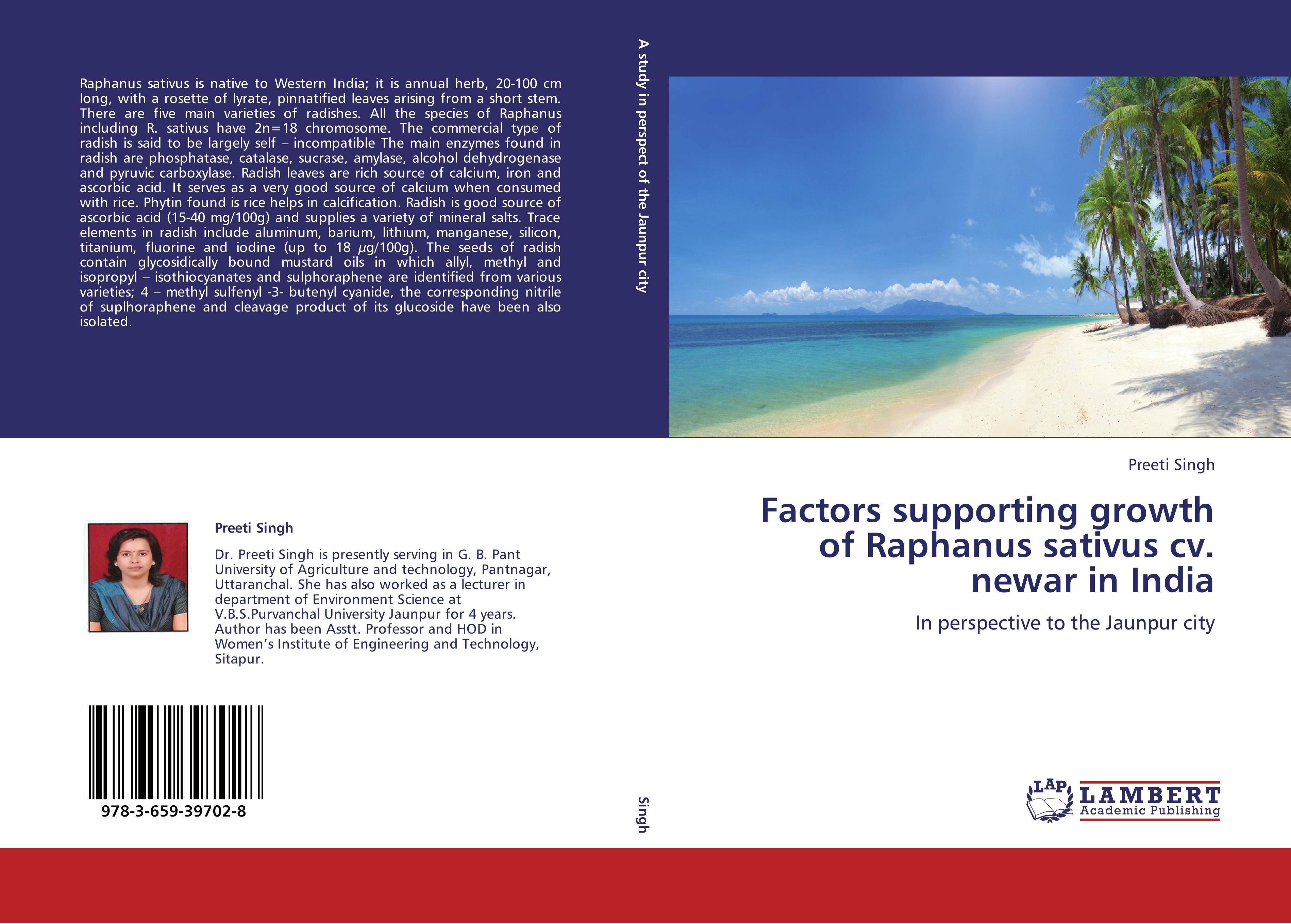 Vorderes Coverbild Factors supporting growth of Raphanus sativus cv. newar in India