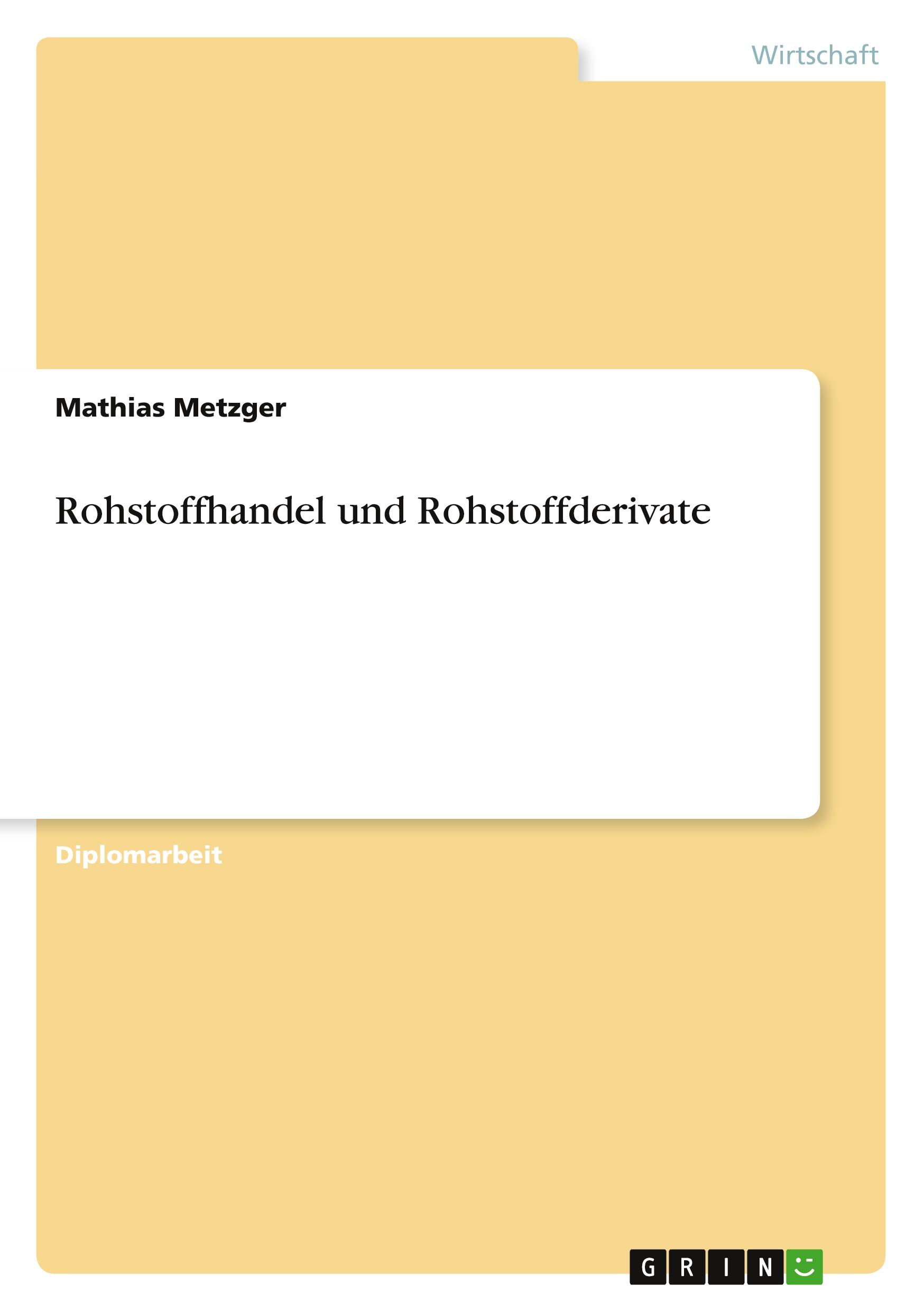 Vorderes Coverbild Rohstoffhandel und Rohstoffderivate