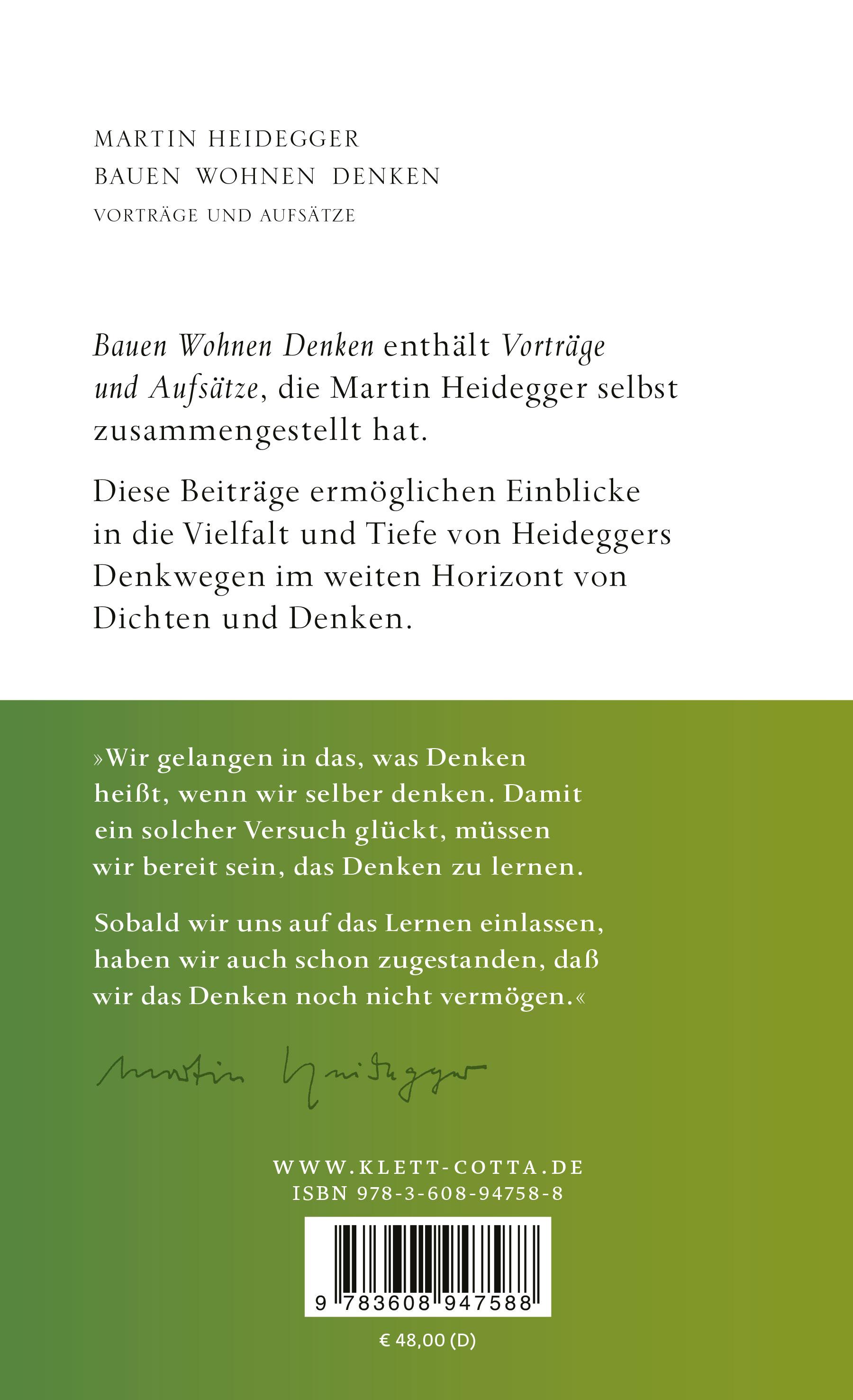 Rückseitencover Bauen Wohnen Denken
