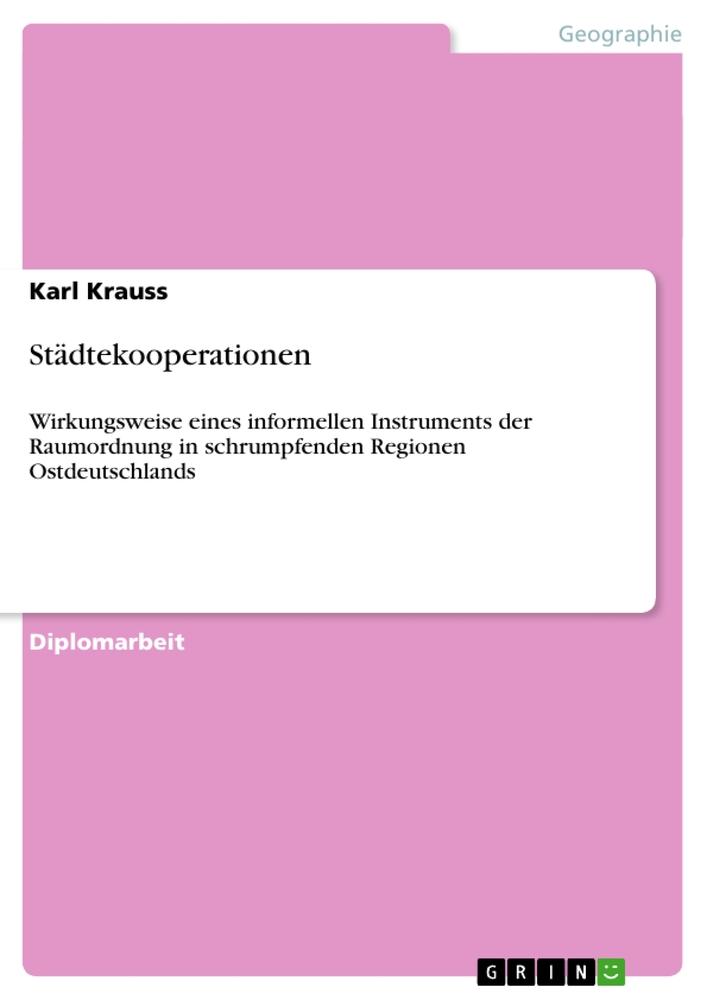 Vorderes Coverbild Städtekooperationen