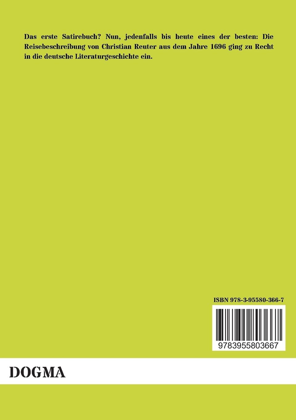 Rückseitencover Schelmuffskys wahrhaftige, kuriöse und sehr gefährliche Reisebeschreibung zu Wasser und zu Lande