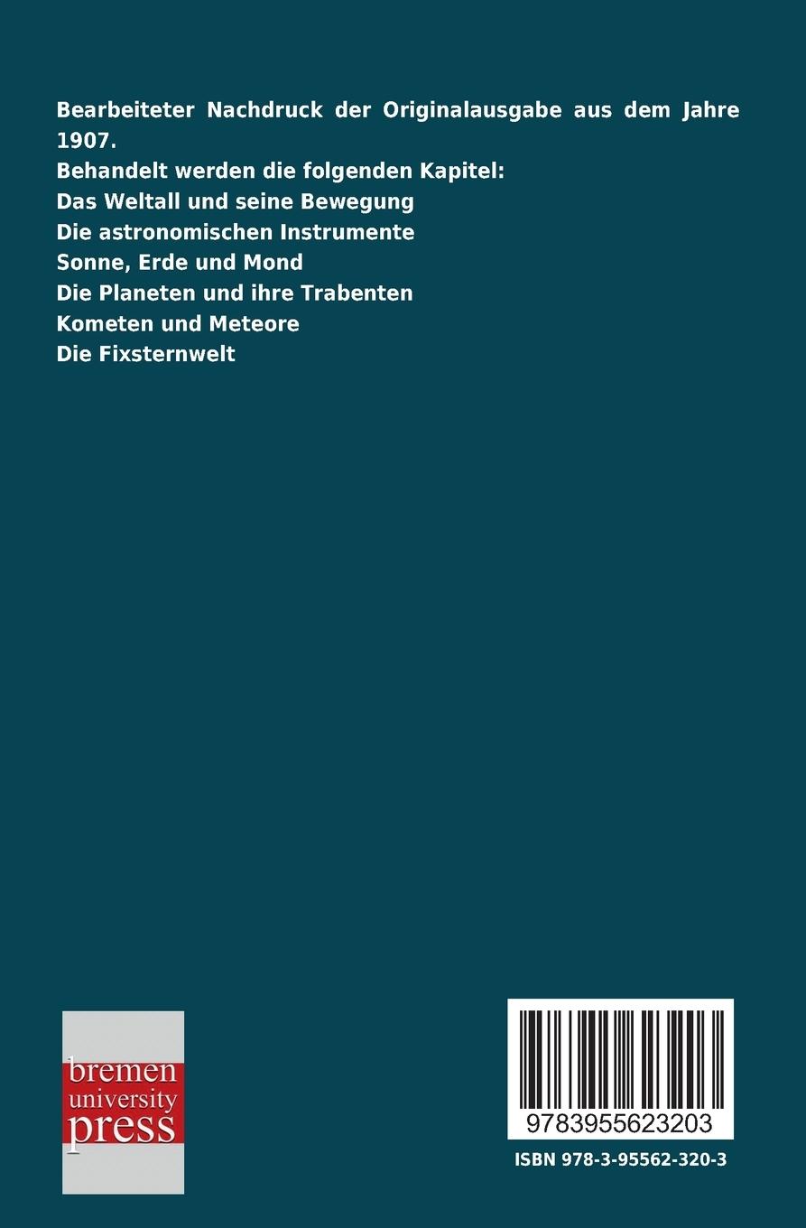 Rückseitencover Astronomie für jedermann