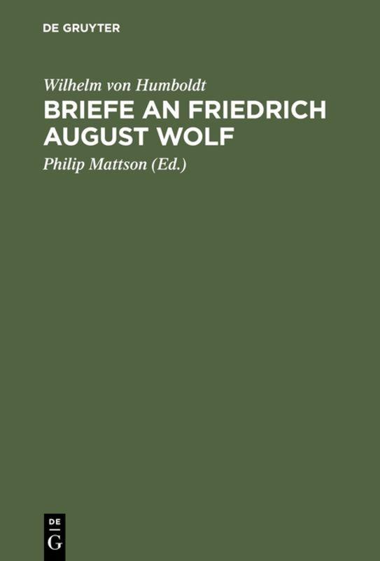 Vorderes Coverbild Briefe an Friedrich August Wolf