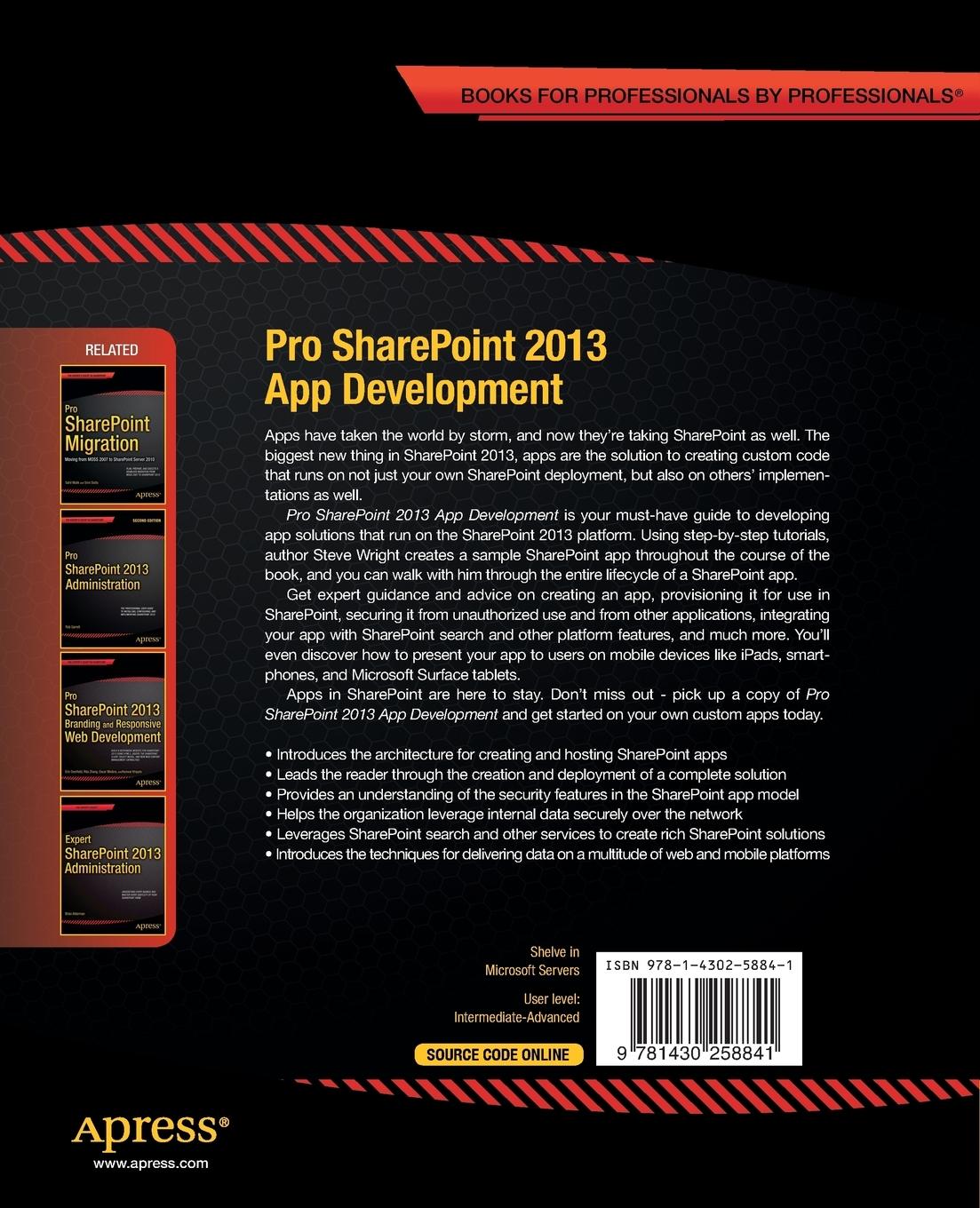 Rückseitencover Pro SharePoint 2013 App Development