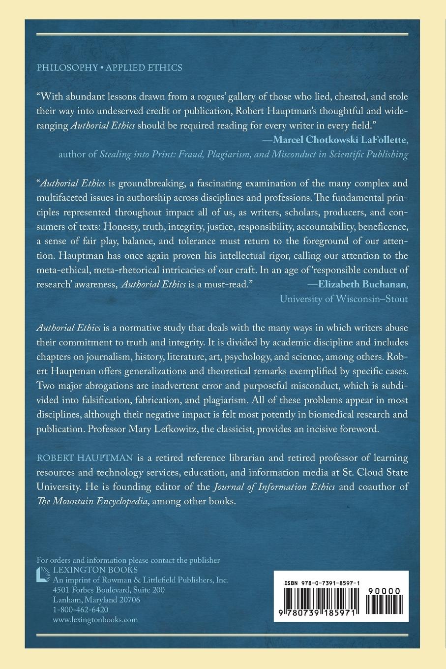 Rückseitencover Authorial Ethics