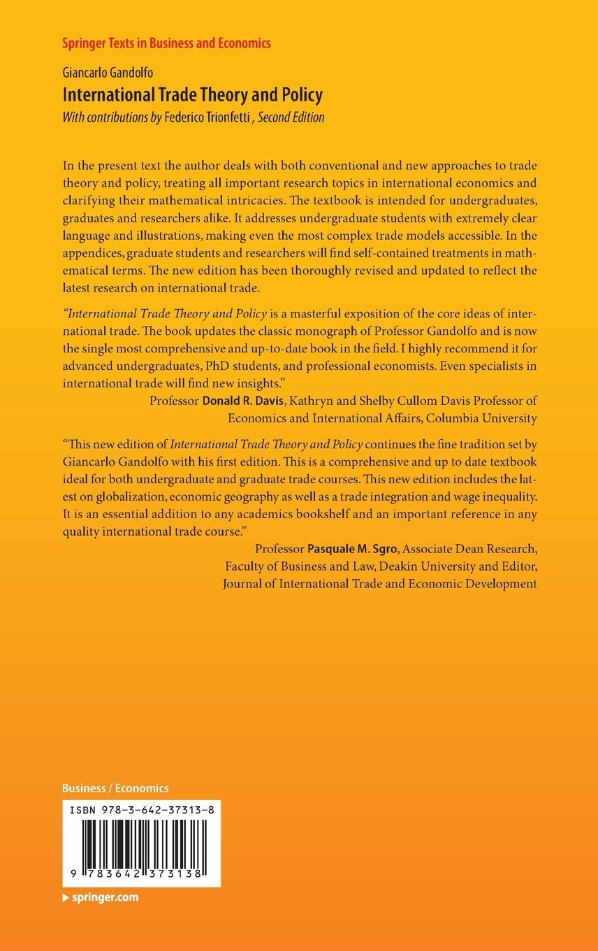 Rückseitencover International Trade Theory and Policy