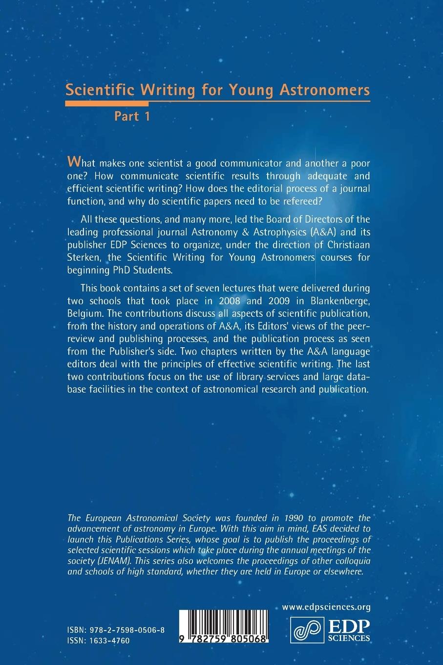 Rückseitencover Scientific Writing for Young Astronomers