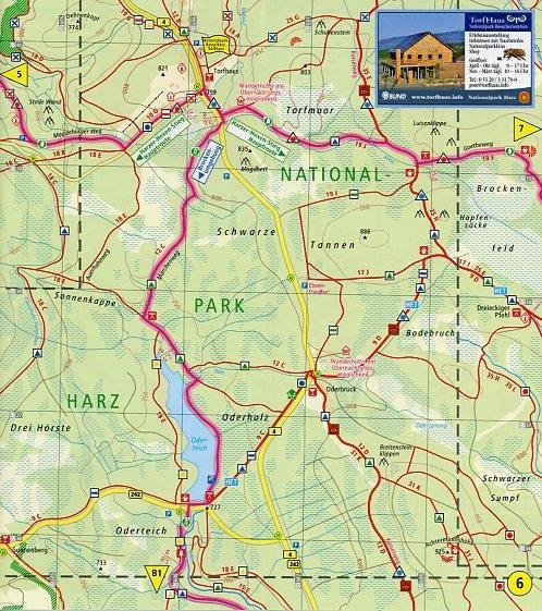 Beispielinhalt (Bild) Wanderkarte Harzer Hexen-Stieg 1 : 25 000