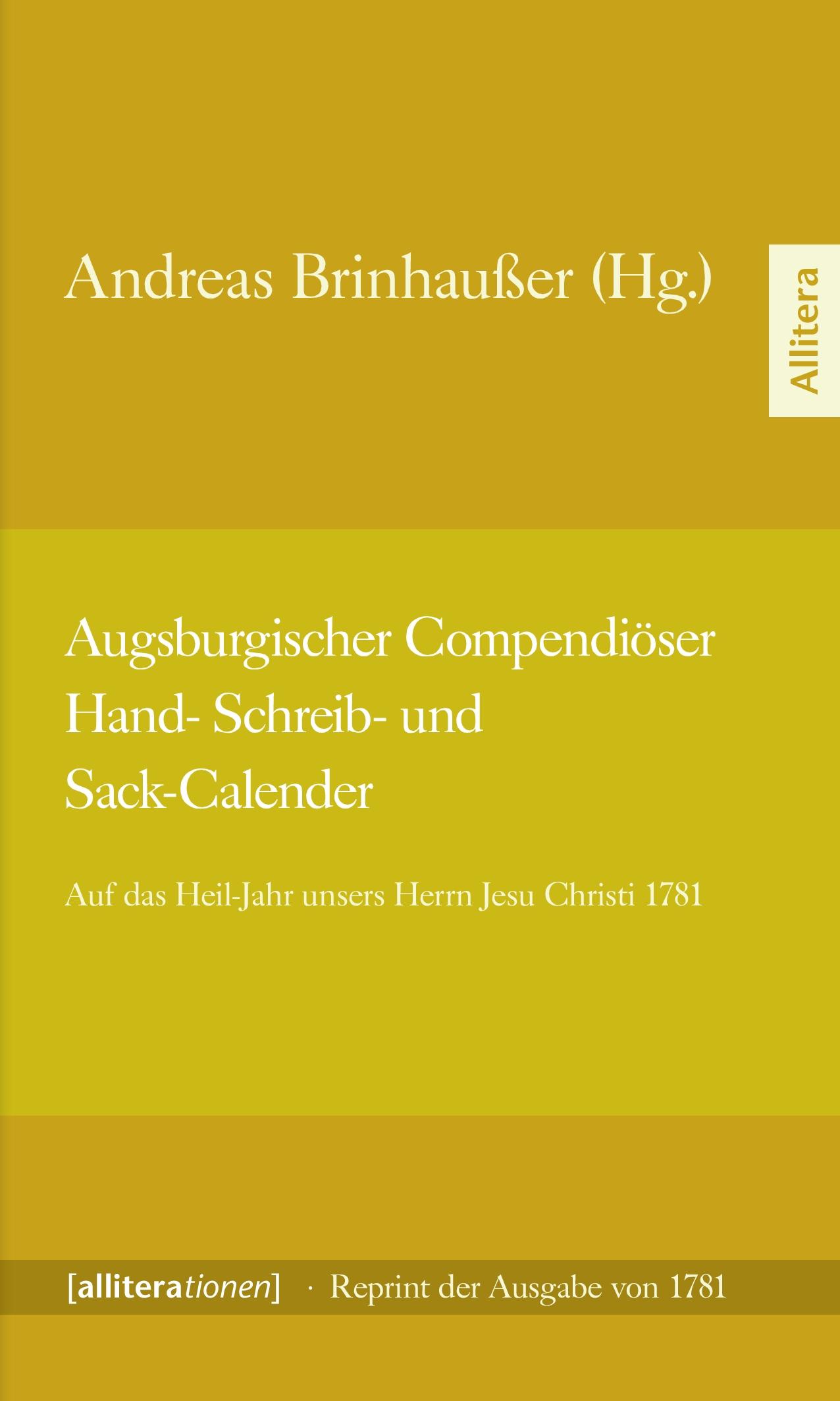 Vorderes Coverbild Augsburger Compendiöser Hand-, Schreib- und Sack-Calender