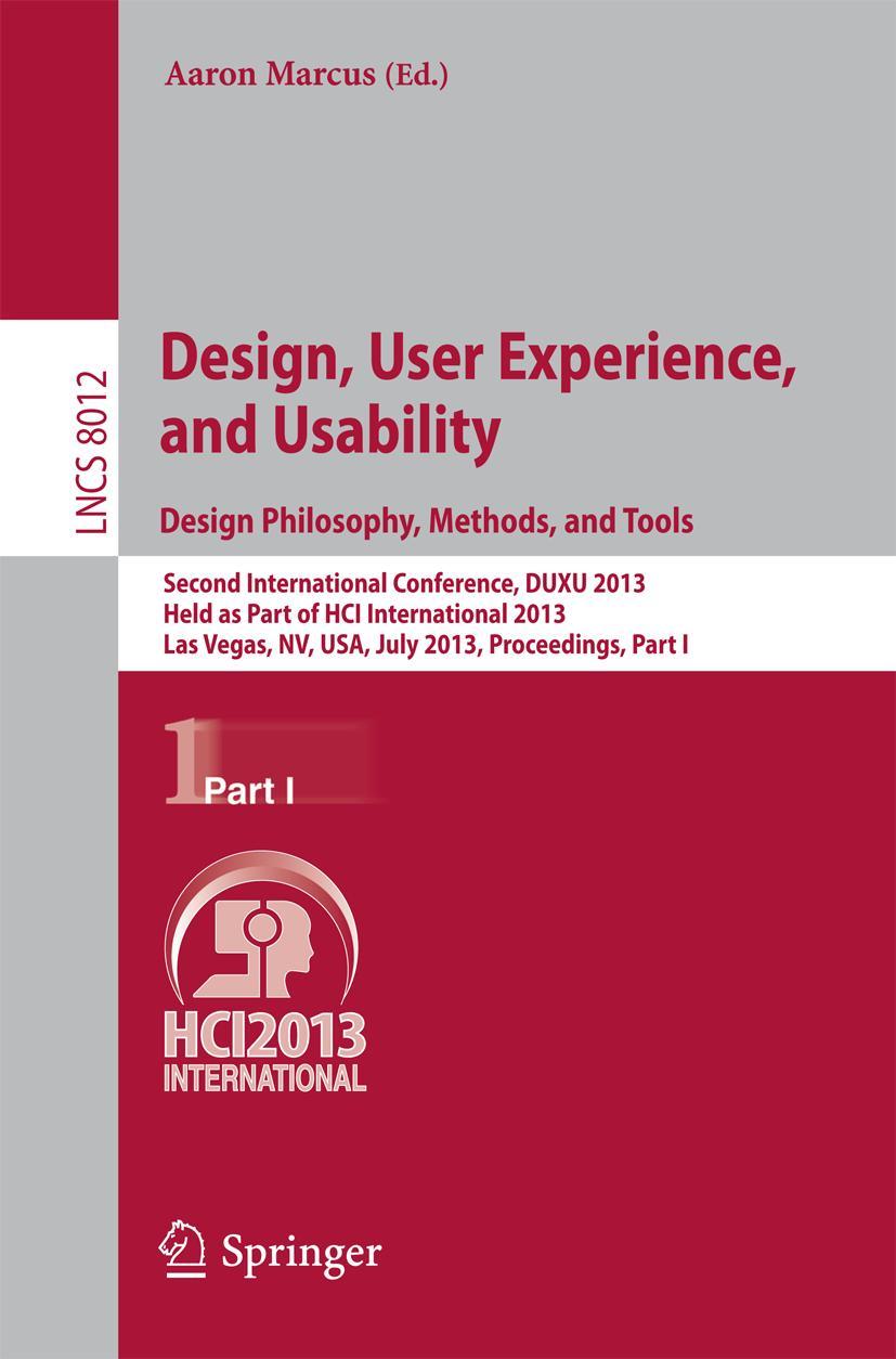Vorderes Coverbild Design, User Experience, and Usability: Design Philosophy, Methods, and Tools