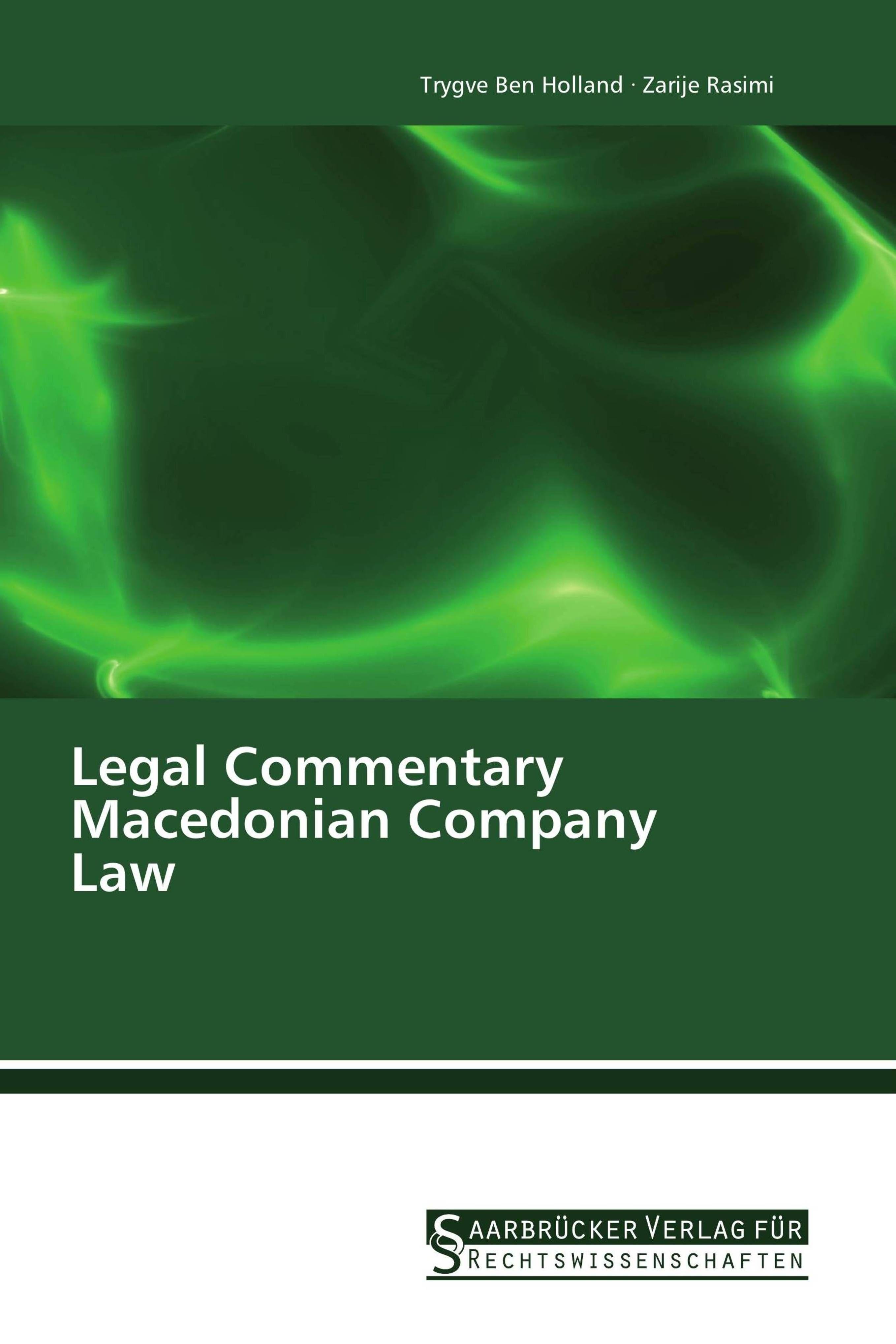 Vorderes Coverbild Legal Commentary Macedonian Company Law
