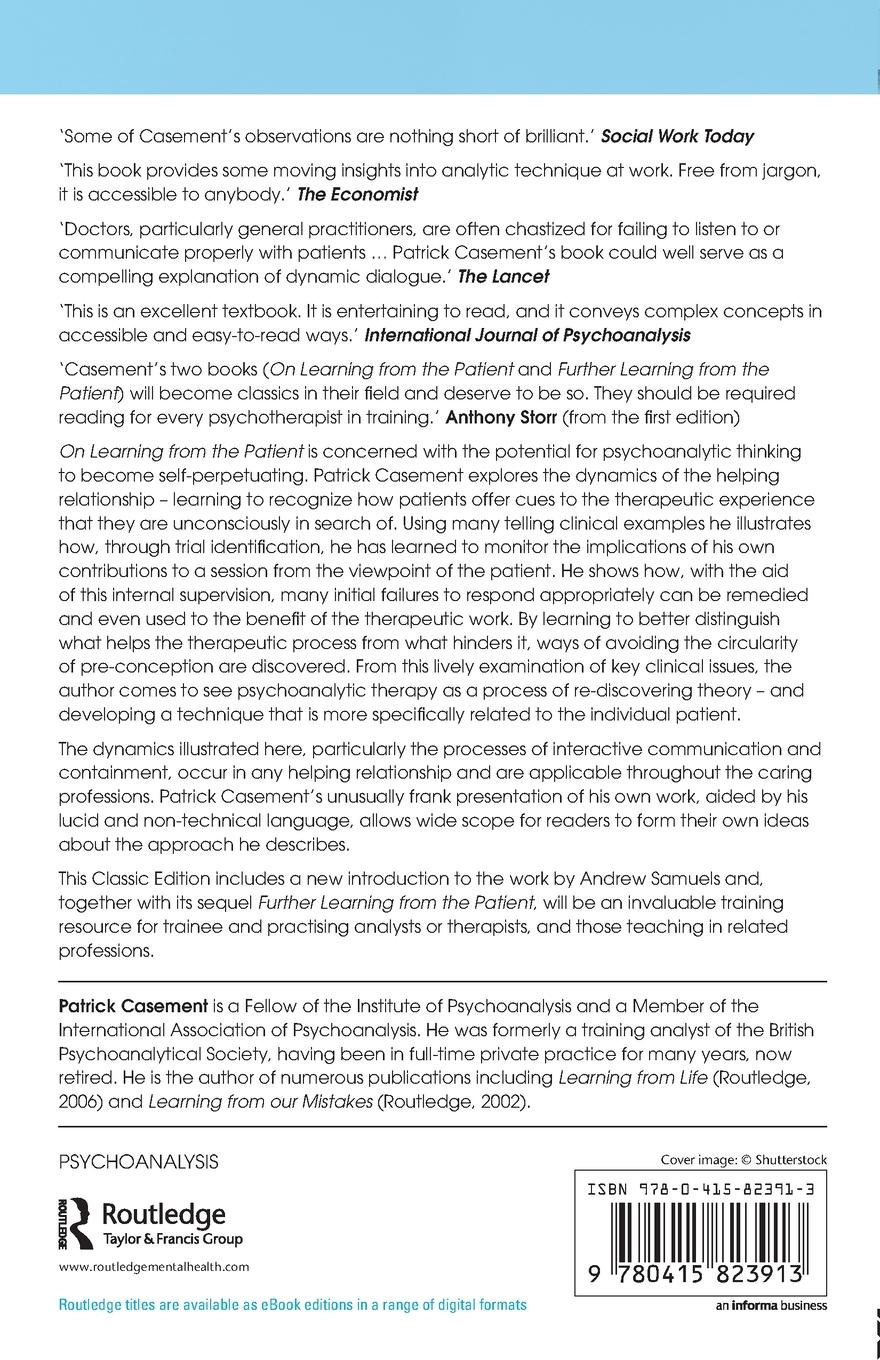 Rückseitencover On Learning from the Patient