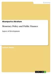 Vorderes Coverbild Monetary Policy and Public Finance