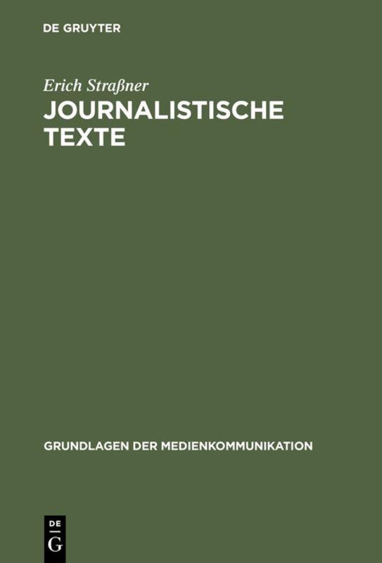 Vorderes Coverbild Journalistische Texte