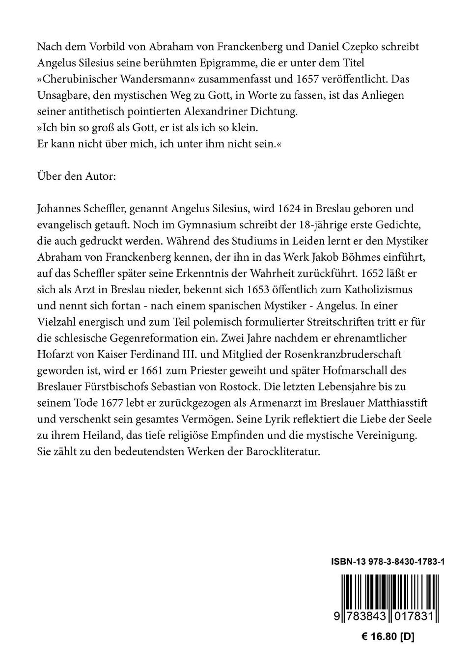 Rückseitencover Cherubinischer Wandersmann