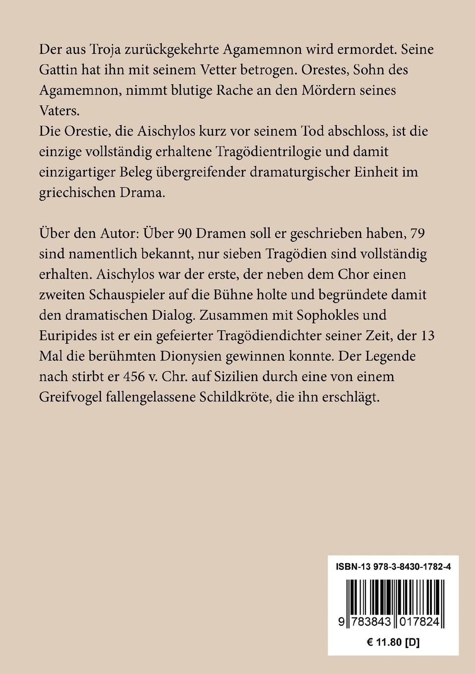 Rückseitencover Die Orestie