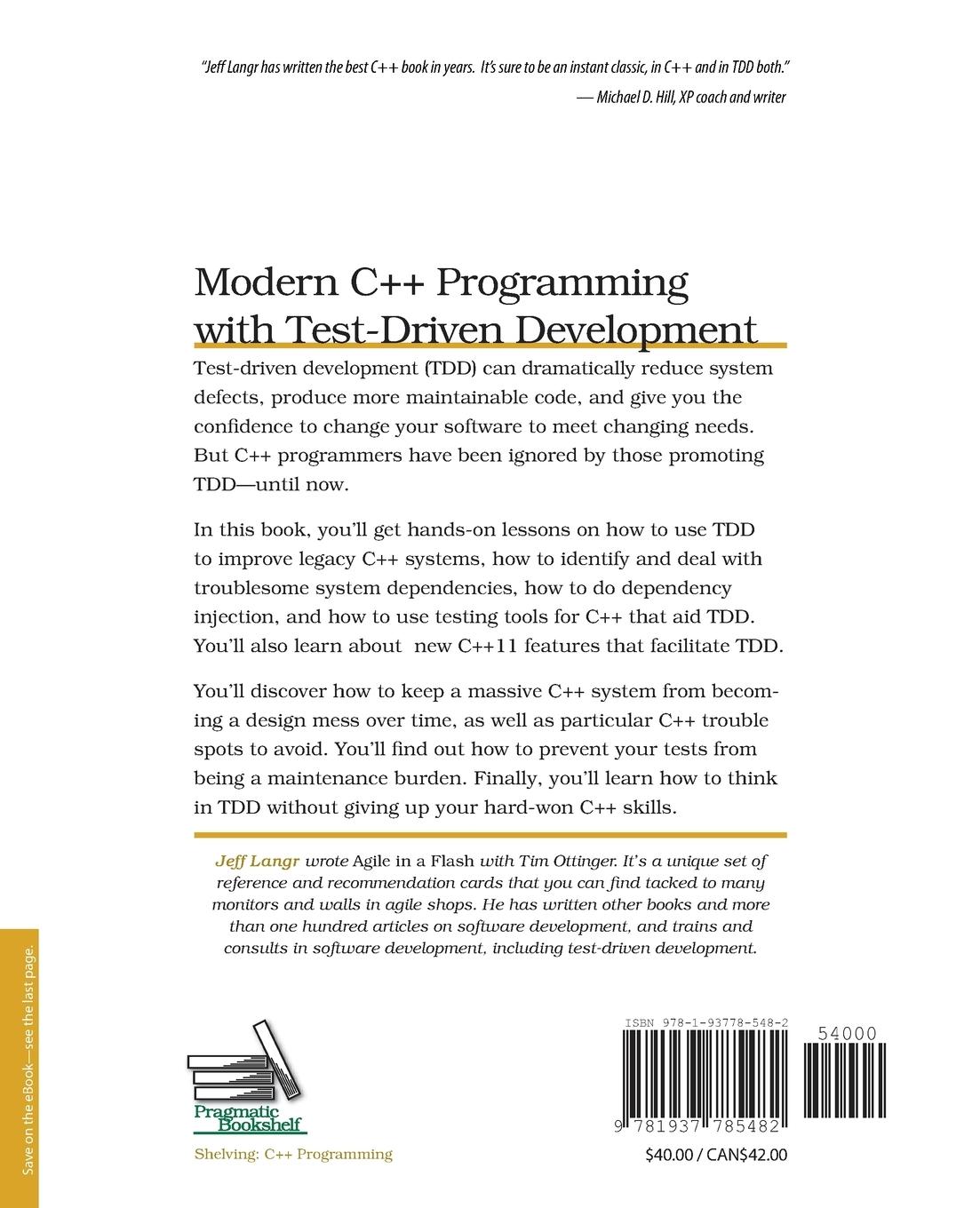 Rückseitencover Modern C++ Programming with Test-Driven Development