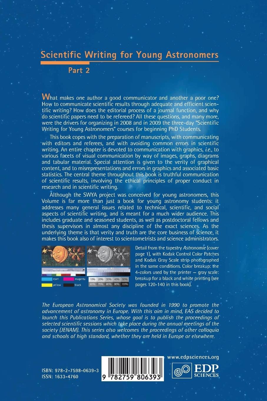 Rückseitencover Scientific Writing for Young Astronomers