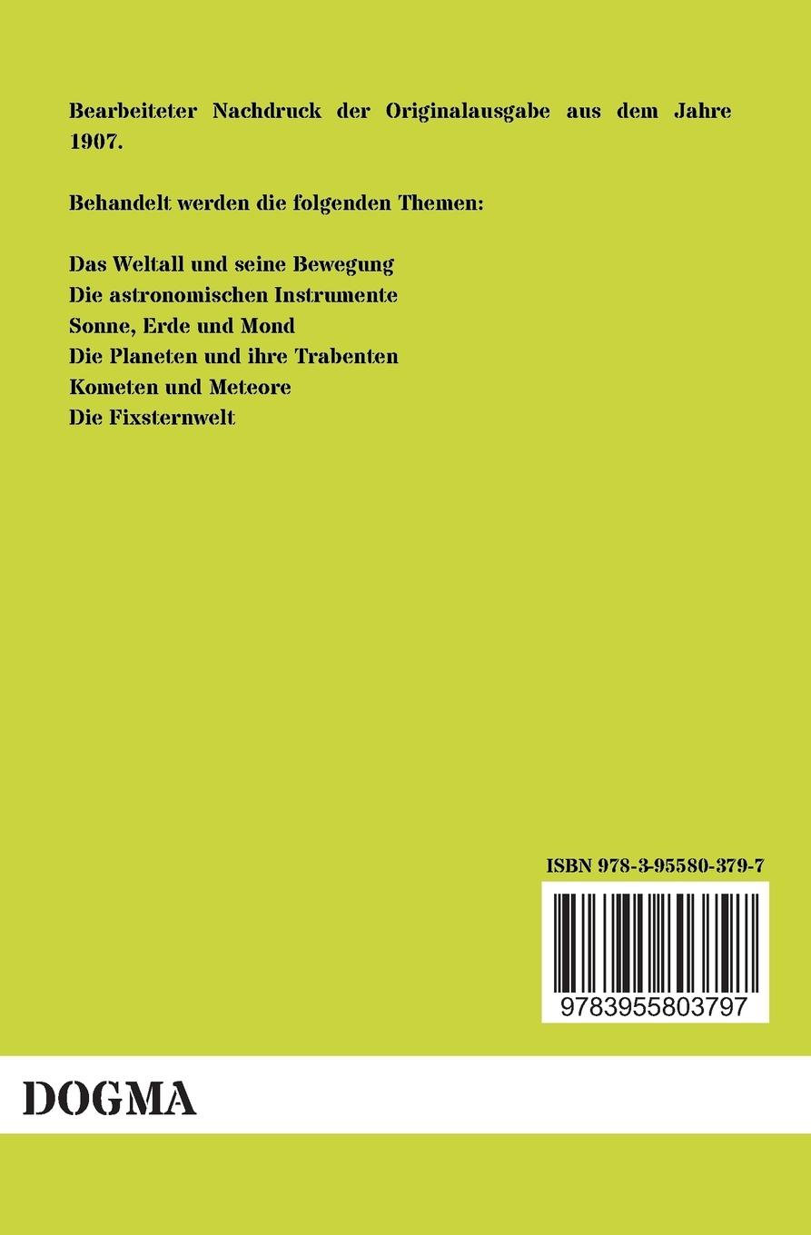 Rückseitencover Astronomie für jedermann