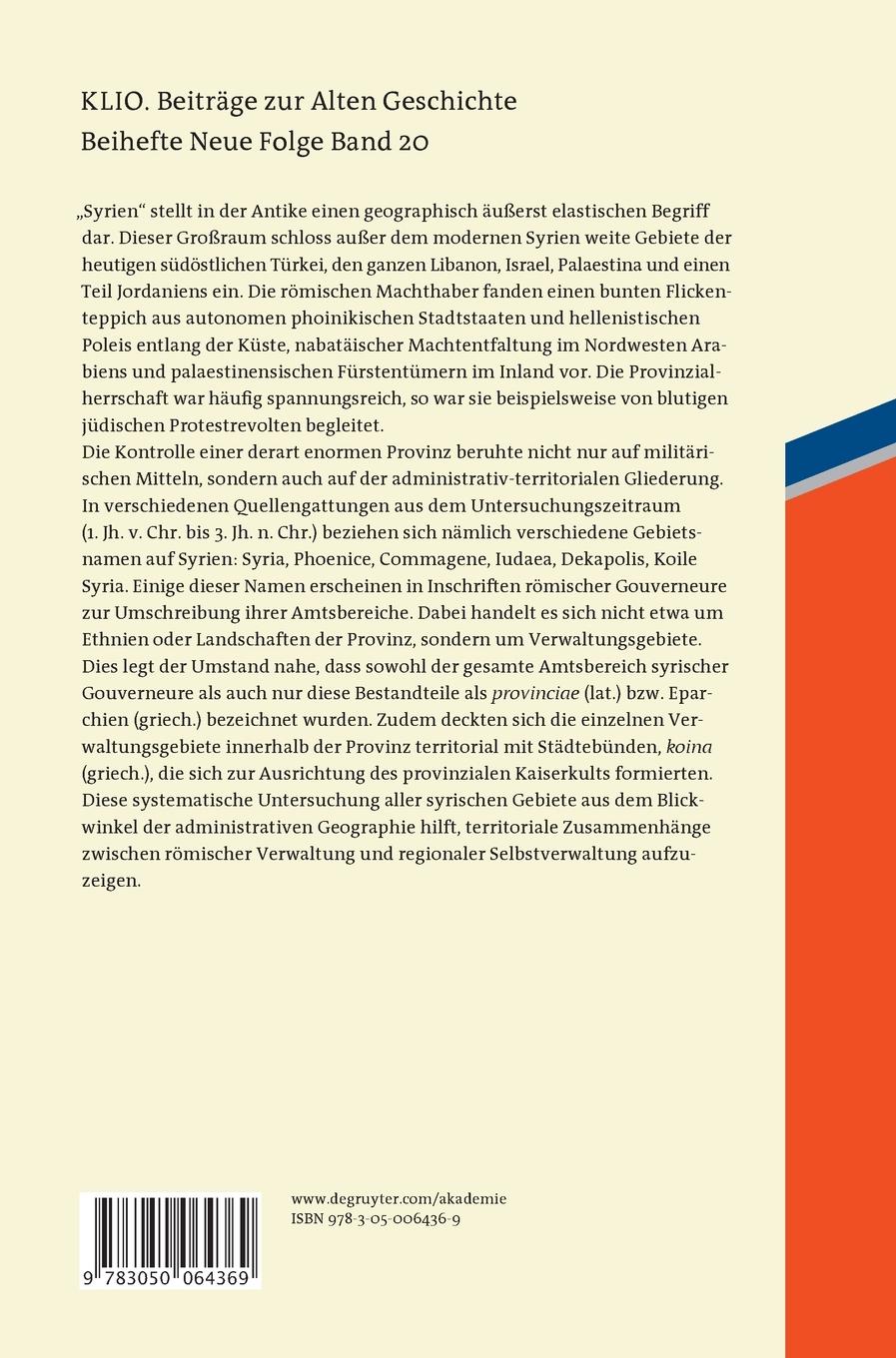 Rückseitencover Koinon Syrias
