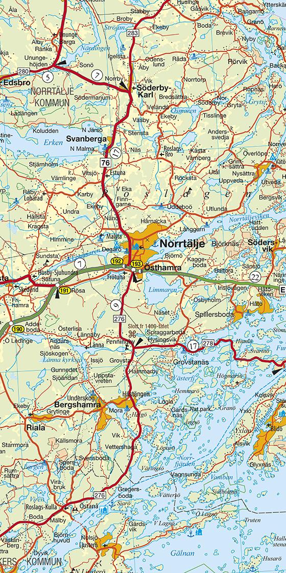 Beispielinhalt (Bild) Süd-Schweden (Ost) Nr. 03 Regionalkarte Schweden 1:250 000