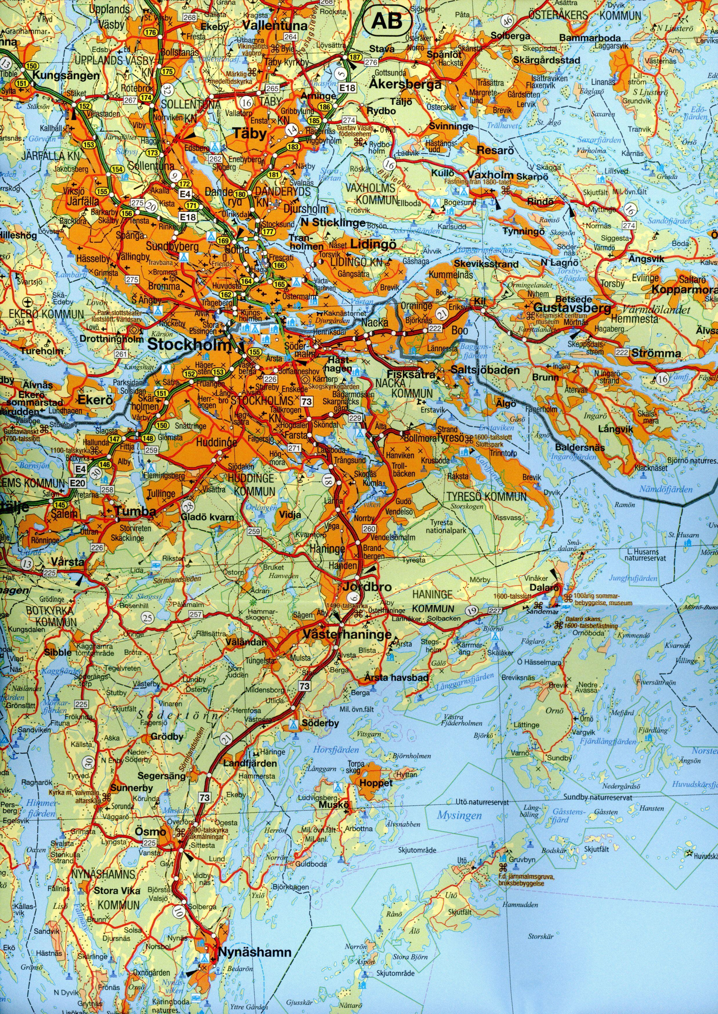 Beispielinhalt (Bild) Süd-Schweden (Ost) Nr. 03 Regionalkarte Schweden 1:250 000