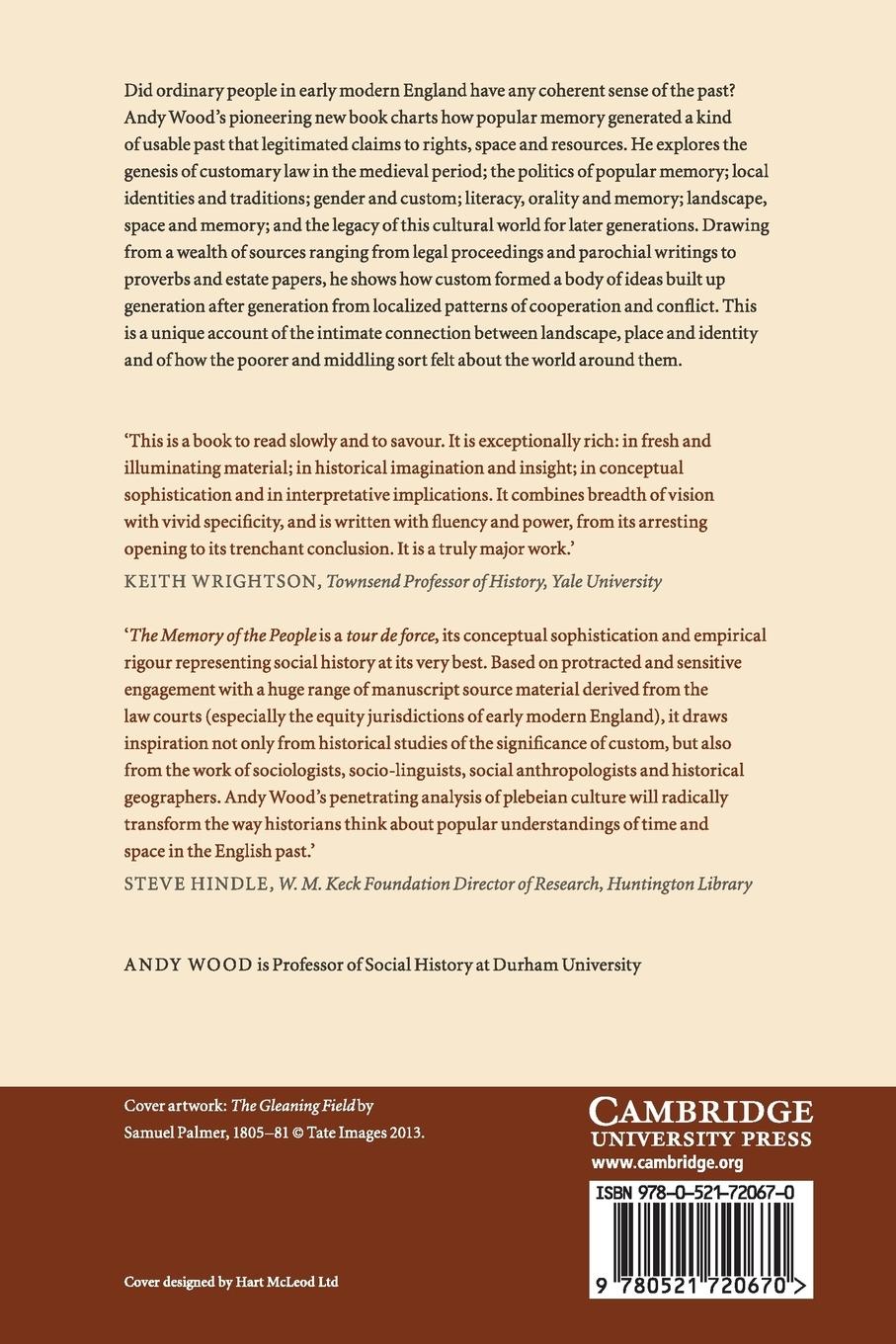 Rückseitencover The Memory of the People