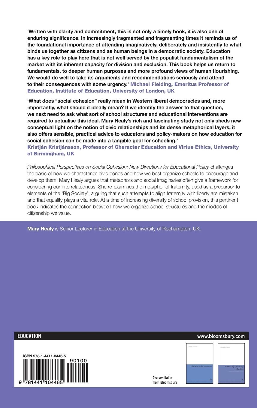 Rückseitencover Philosophical Perspectives on Social Cohesion