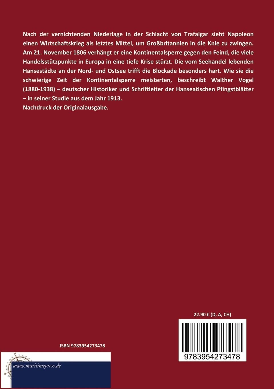 Rückseitencover Die Hansestädte und die Kontinentalsperre